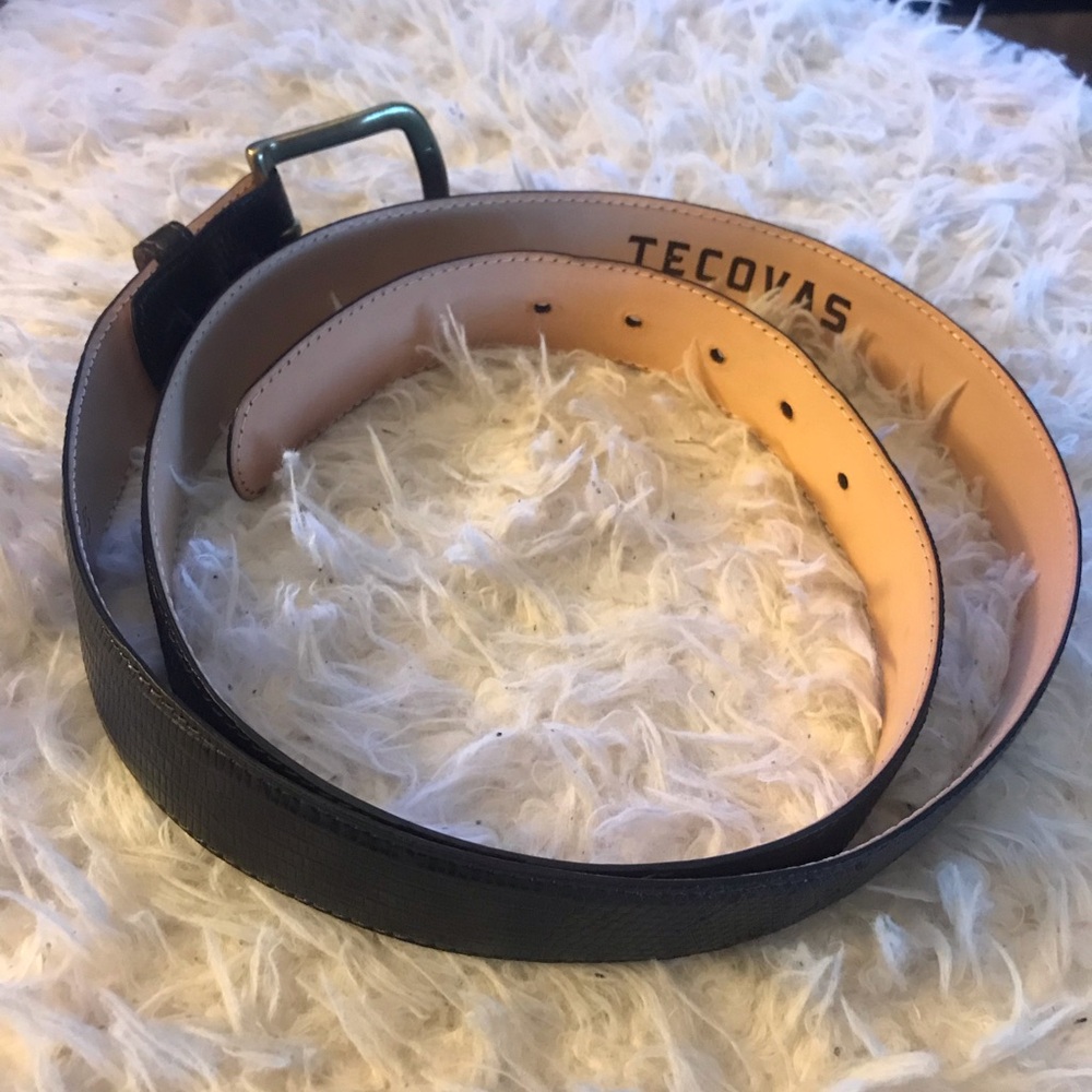 Tecovas Genuine Lizard Leather Belt 42 Brown Handmade in Mexico